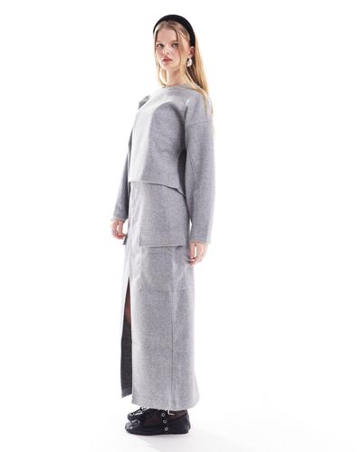 Mango Knitted Co-ord Skirt - Grey