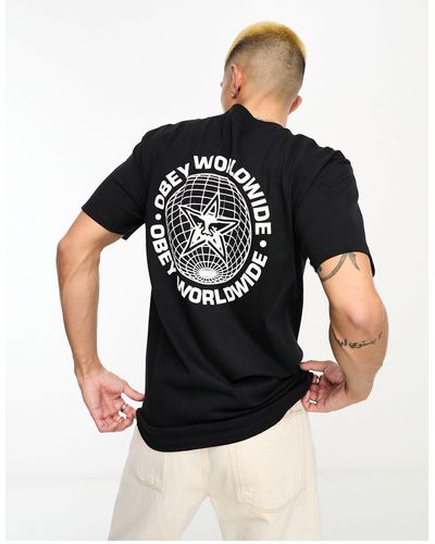 Obey Worldwide Globe T-shirt - Black