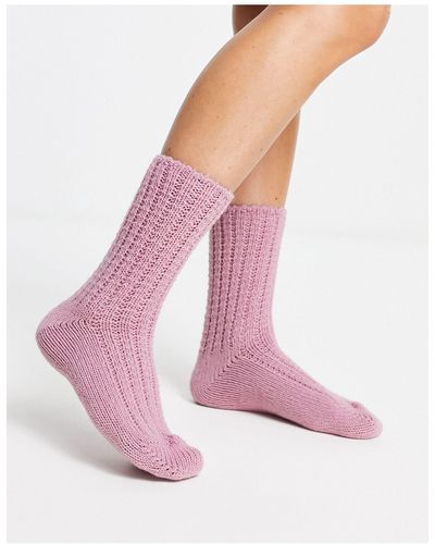Pretty Polly Cozy Crew Socks - Pink