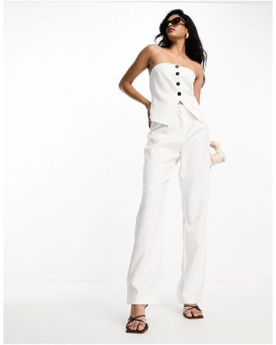 4th & Reckless Tailored Pocket Detail Split Side Trouser Co-ord - White
