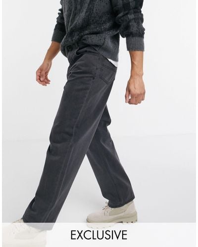 Reclaimed (vintage) Inspired - jeans dad larghi anni '90, colore slavato - Nero