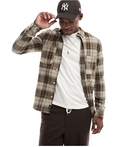 Only & Sons Long Sleeve Check Shirt - White