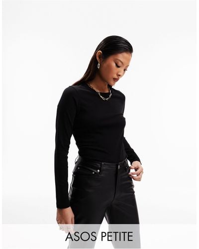 ASOS Asos Design Petite Ultimate Slim Fit T-shirt With Long Sleeves - Black