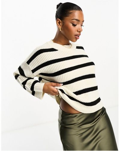 Jdy Knitted Crew Neck Sweater - White