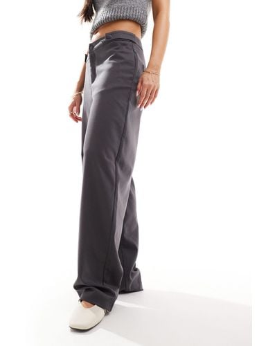 Pimkie Adjustable Side Tailored Loose Fit Trousers - Grey