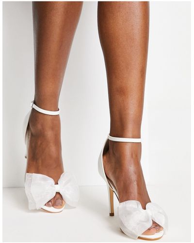 Forever New Bridal Bow Barely There Heels - White