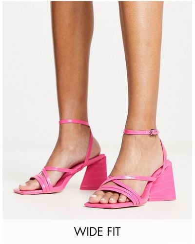Public Desire Exclusive Kasia Block Heel Sandals - Pink