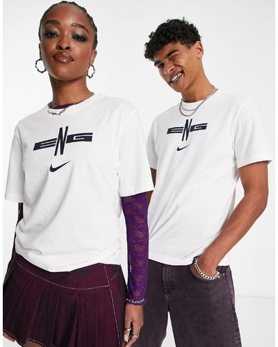 Nike Football Inghilterra - t-shirt bianca unisex con grafica - Bianco