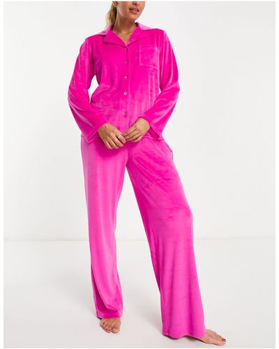 Loungeable Pijama con cuello - Rosa