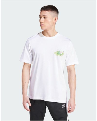 adidas Originals Leisure league - t-shirt bianca con grafica golf - Bianco