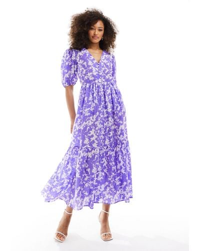 & Other Stories Tiered Volume Maxi Dress - Purple