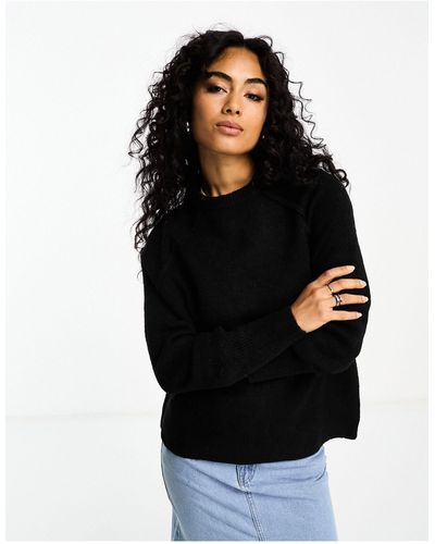 ASOS Relaxed Crew Neck Jumper With Seam Detail - Black