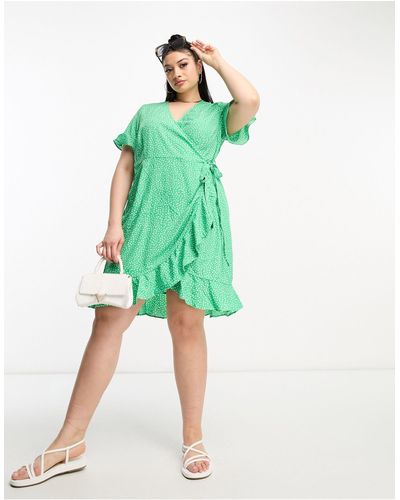 Vero Moda Wrap Mini Dress - Green