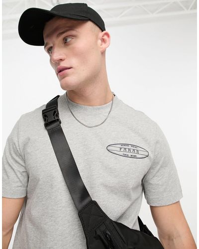 Farah Tunel - t-shirt à carreaux vintage - clair chiné - Gris