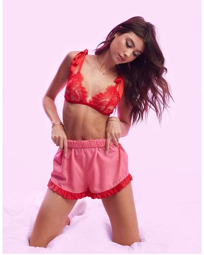 ASOS – mix & match – pyjama-shorts aus modal - Pink