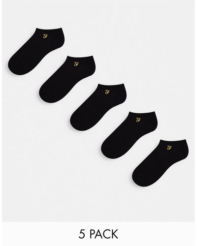 Farah Confezione da 5 paia di calzini sportivi neri - Bianco