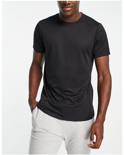 ASOS 4505 Camiseta deportiva negra en tejido - Negro