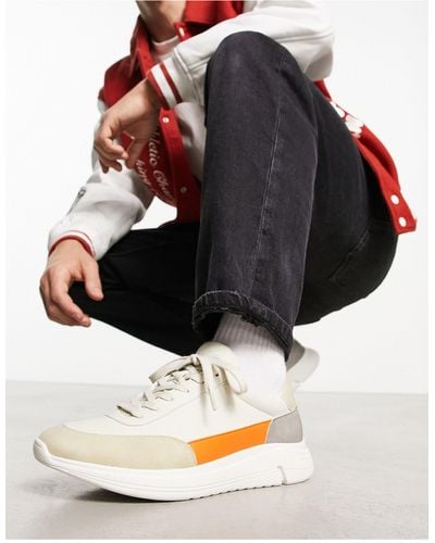 Truffle Collection Sneakers stile runner minimal color pietra/arancione/grigio - Nero