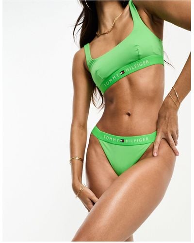 Tommy Hilfiger – original – knapp geschnittene bikinihose - Grün