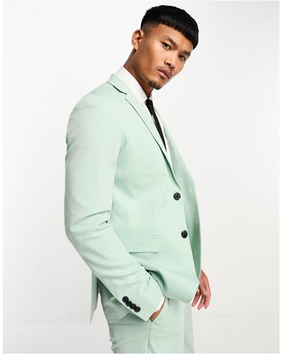Jack & Jones Premium - giacca slim da abito pastello - Verde