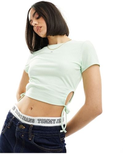Tommy Hilfiger Cropped Ribbed Top - White