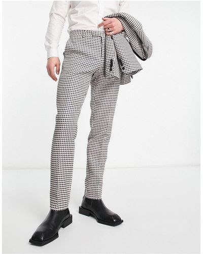 Twisted Tailor Leach - pantaloni da abito slim jacquard - Nero