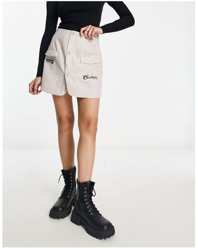 The Couture Club Mini Skirt With Zip Pockets - Black