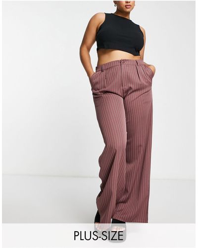 Missguided Pantalones s a rayas - Rosa