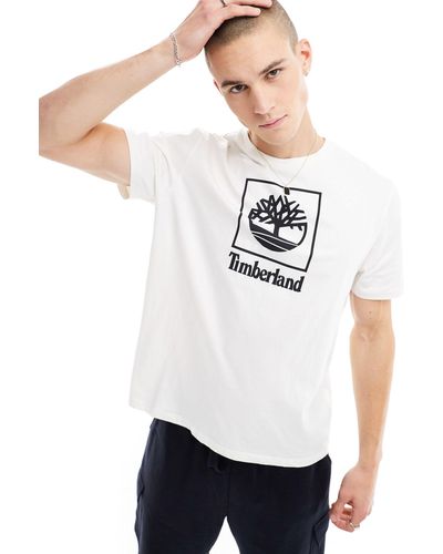 Timberland Stack - t-shirt bianca con logo - Bianco