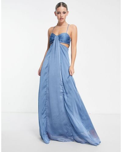 Trendyol Cami Maxi Dress With Cut Out - Blue