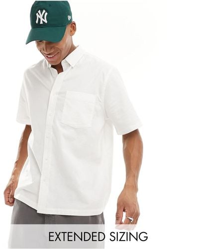 ASOS – kurzärmliges oxford-hemd - Weiß
