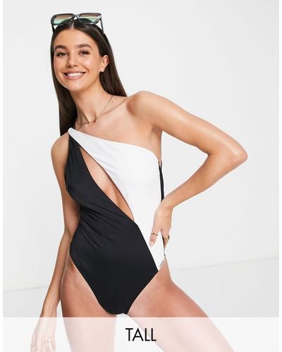 Free Society Tall One Shoulder Cut Out Swimsuit - Multicolour