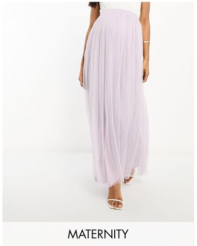 Beauut Maternity Tulle Maxi Skirt - White