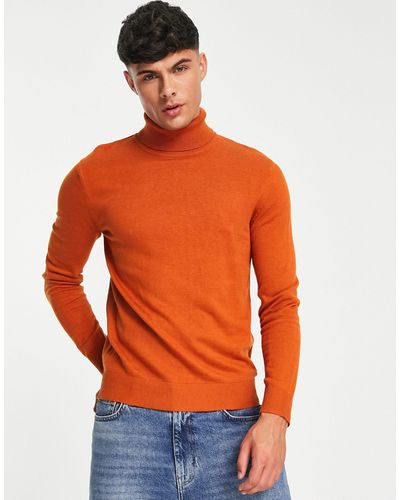 Jack & Jones Roll Neck Sweater - Orange