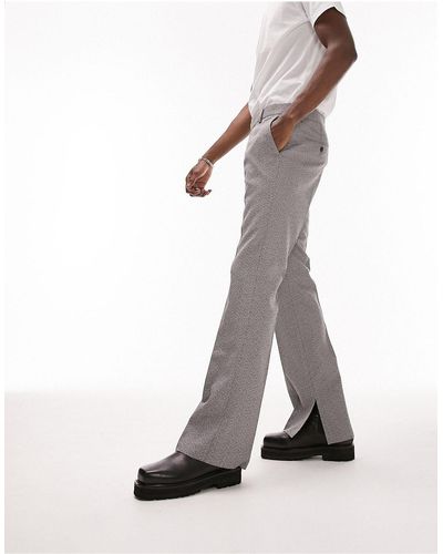 TOPMAN Pantalones blancos y negros texturizados