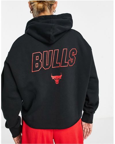 Nike Basketball Nba chicago bulls - sweat à capuche court - Gris