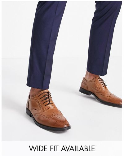 ASOS Chaussures oxford style richelieu en cuir - fauve - Bleu