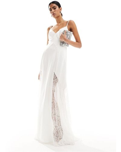 Forever New Bridal Lace Insert Fitted Maxi Dress - White