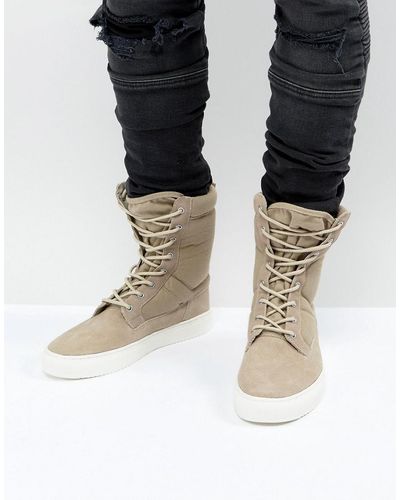 ASOS Sneaker Boots In Stone With Chunky Sole - Natural