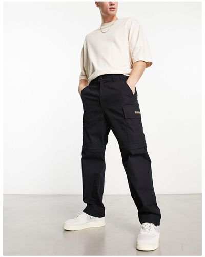 Napapijri Manabi - pantaloni cargo neri con fondo rimovibile con zip - Blu
