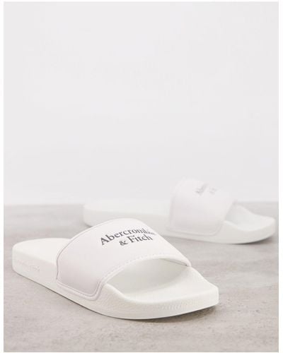 Abercrombie & Fitch Sliders - White
