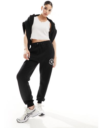 In The Style X Perrie Sian Embroidered jogger Co-ord - Black