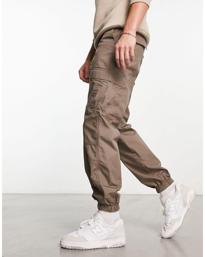 Jack & Jones Intelligence - pantalon cargo ample en tissu ripstop - marron - Multicolore