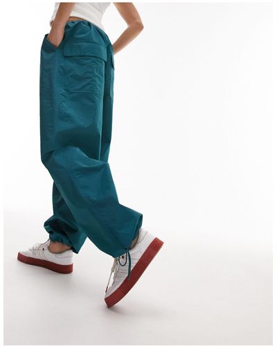 TOPSHOP Pantalones cargo verde azulado