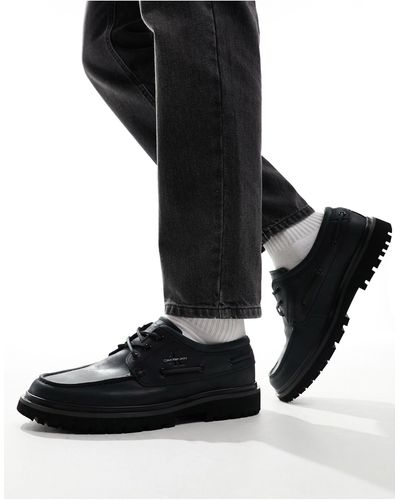 Calvin Klein Hybrid Slip On Boat Shoes - Black