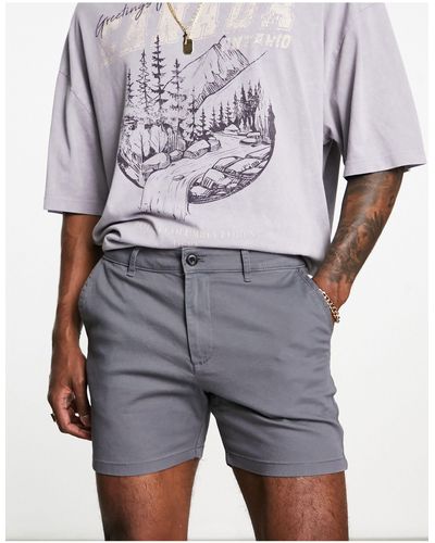 ASOS Skinny Chino Shorts - Gray