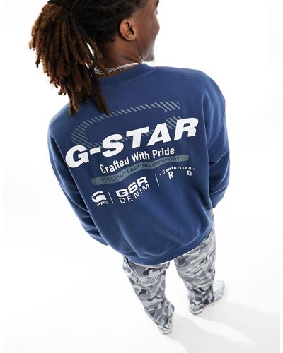 G-Star RAW – old skool – oversize-sweatshirt - Blau