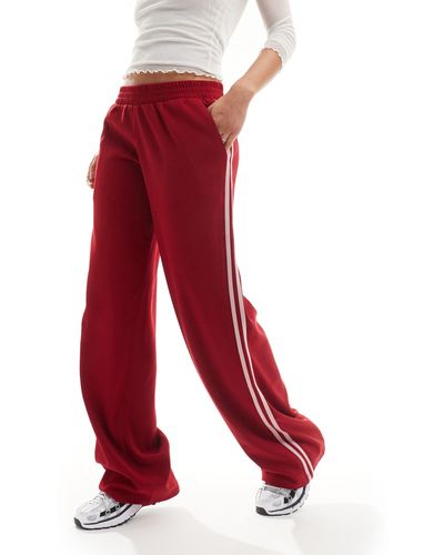 Motel Side Stripe Tracksuit Trousers - Red