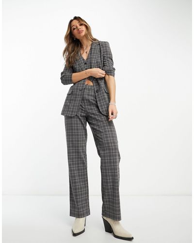 ONLY Wide Leg Tailored Trouser Co-ord - Gray