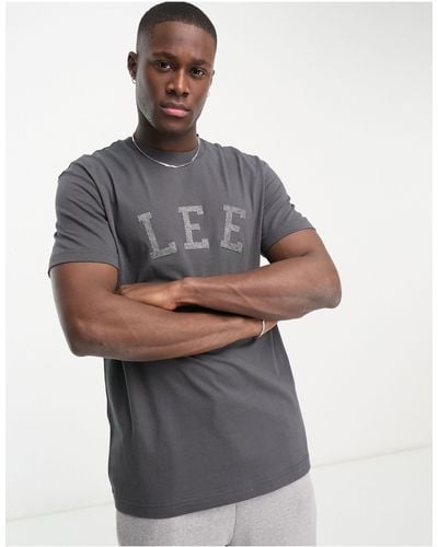 Lee Jeans Camiseta con lavado negro y aplicación del logo tonal - Gris
